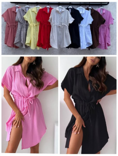 Mušelínové sty na knoflicky a stažení, červené