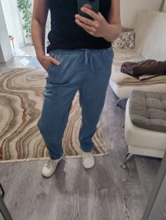 lehké kalhoty s kapsami modré, 42/44